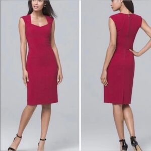 White House Black Market NWT Empress Red Sheath Dress Party Career Size 10